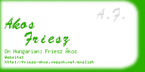 akos friesz business card